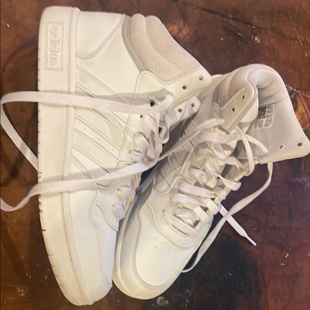 Adidas White High-Top Sneakers with Quilted Design